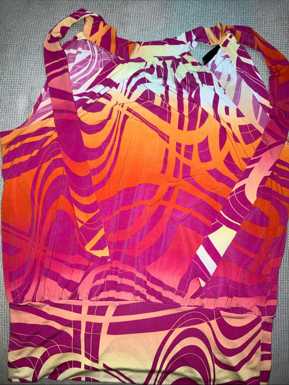 Axcess Pink and Orange Printed Halter Top
